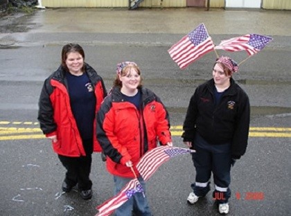 Carrying American Flags